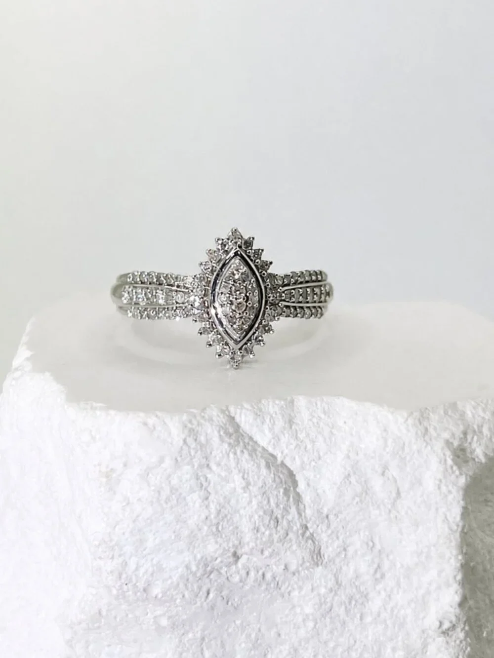 Opulent Marquise Silver Ring